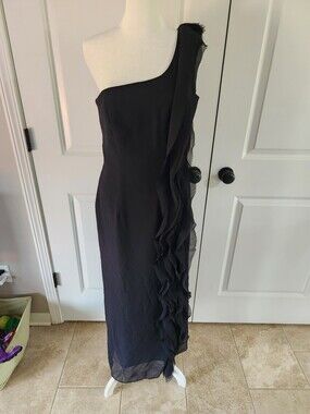 long one-shoulder bridesmaid dress with ruffles white by vera wang | Dresses | Vera Wang White Iris One Shoulder Ruffle What Color Shoes Goes springequinox Color:#31-Chartreuse shoulder silk dress that